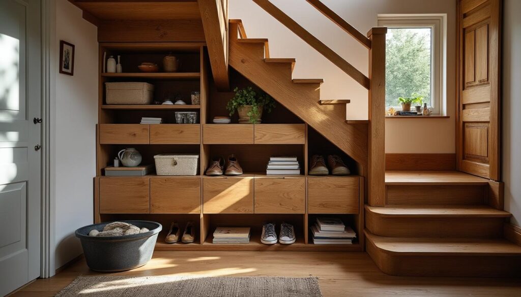 Toutes les astuces de rangement d'escalier pour gagner de la place