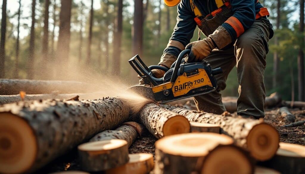 Balfor scie 700 avec tapis : précision et sécurité pour le bois