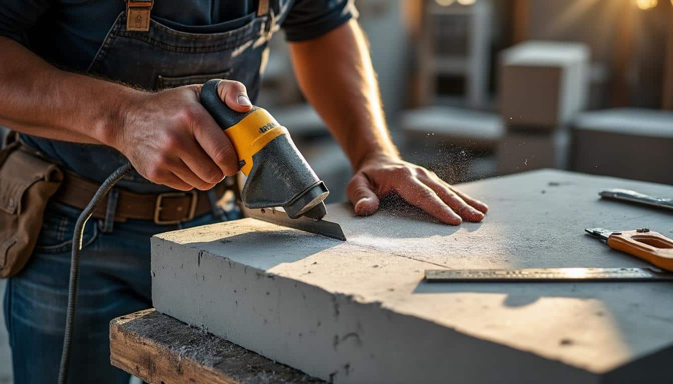 Illustration: Techniques pratiques pour scier et ajuster le béton cellulaire avec précision