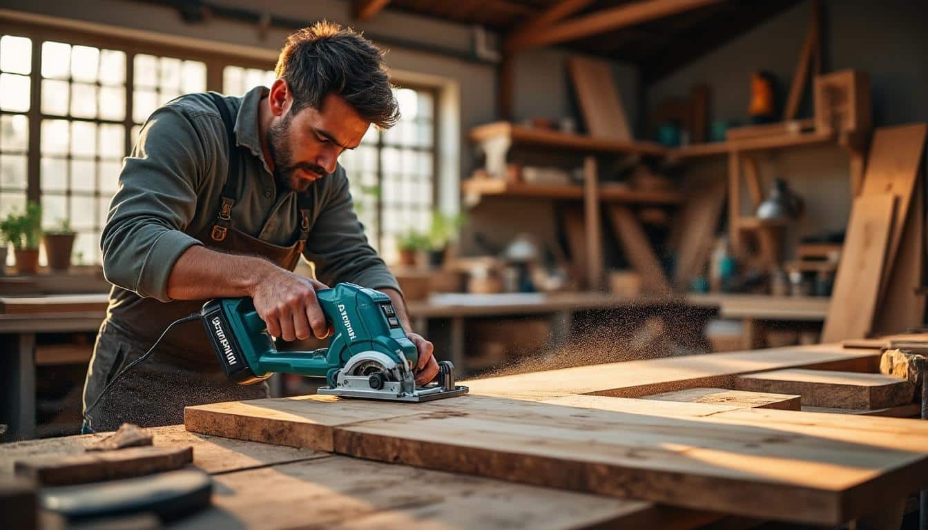 Illustration: Pourquoi la scie plongeante Makita 36V change la donne dans le travail du bois