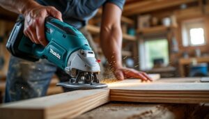 Scie plongeante Makita 36V : précision et autonomie sans fil